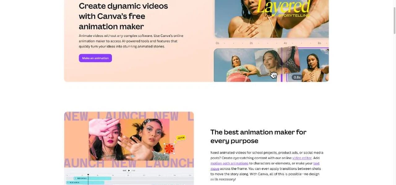 Canva homepage