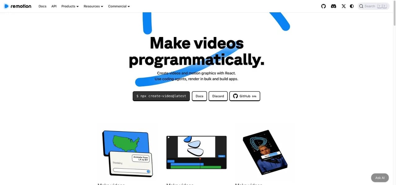 Remotion homepage