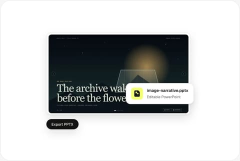 Couverture de la présentation Image Narrative Deck avec une carte de fichier .pptx exporté