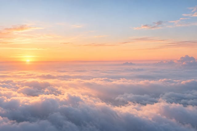 Hintergrund Wolkenmeer für das iPhone Duo Mockup