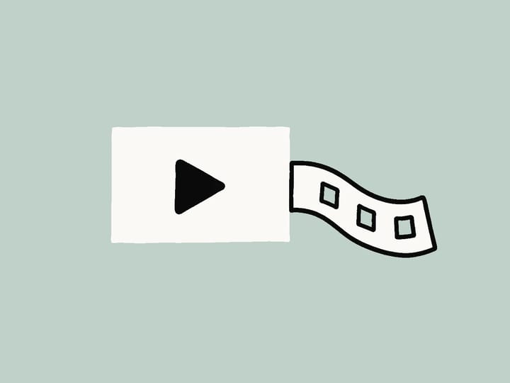 Image vidéo avec un bouton lecture et une pellicule qui s'enroule