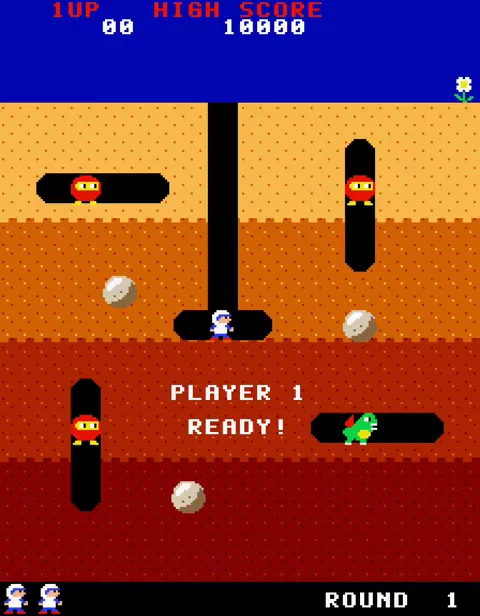 Dig Dug, rebuilt in one HTML file автор imjustnewatai