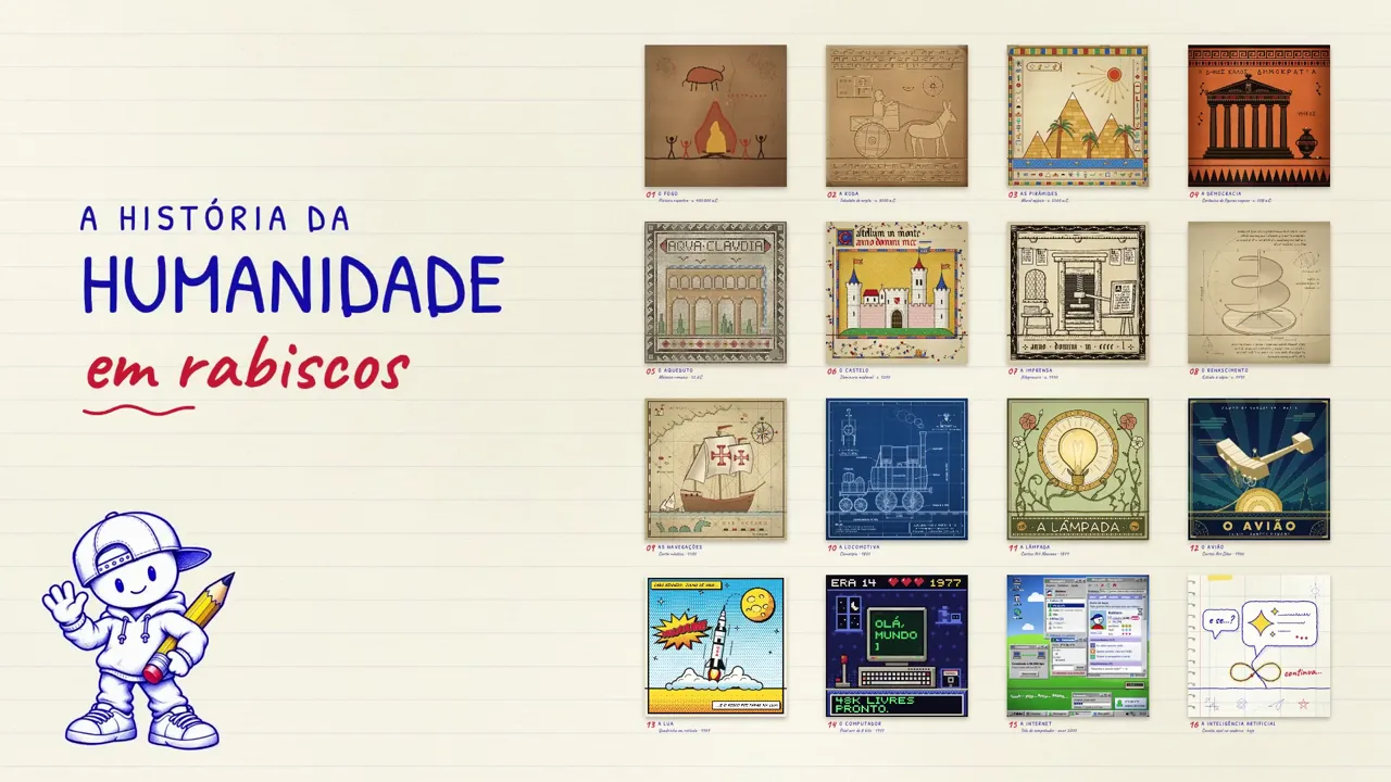 Human history in sixteen eras of doodles