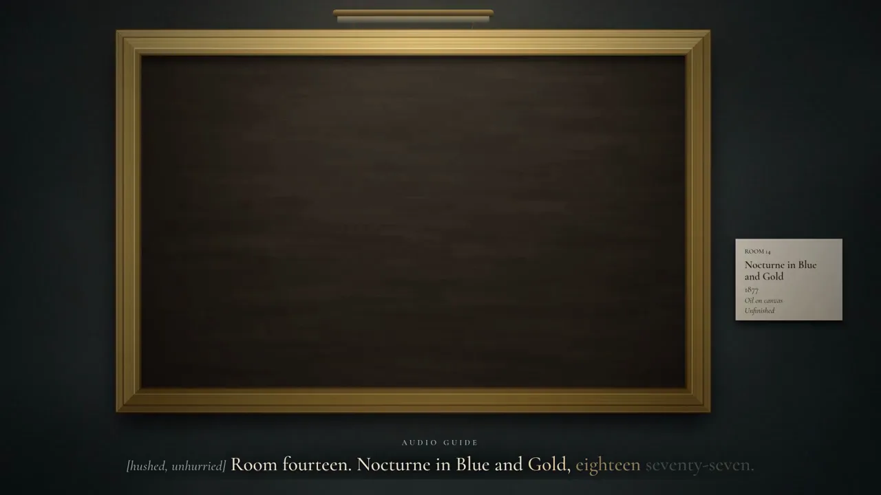 A blue-and-gold nocturne in a frame