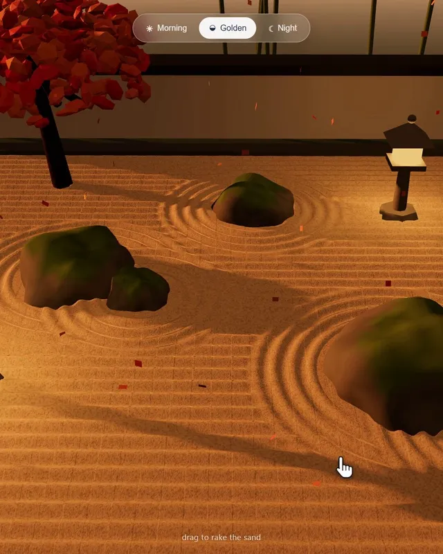 Interactive Zen Garden HTML Animation by @arixxbt