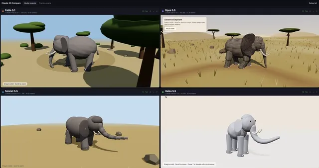 Procedural 3D Elephant in HTML by @Thusatharan