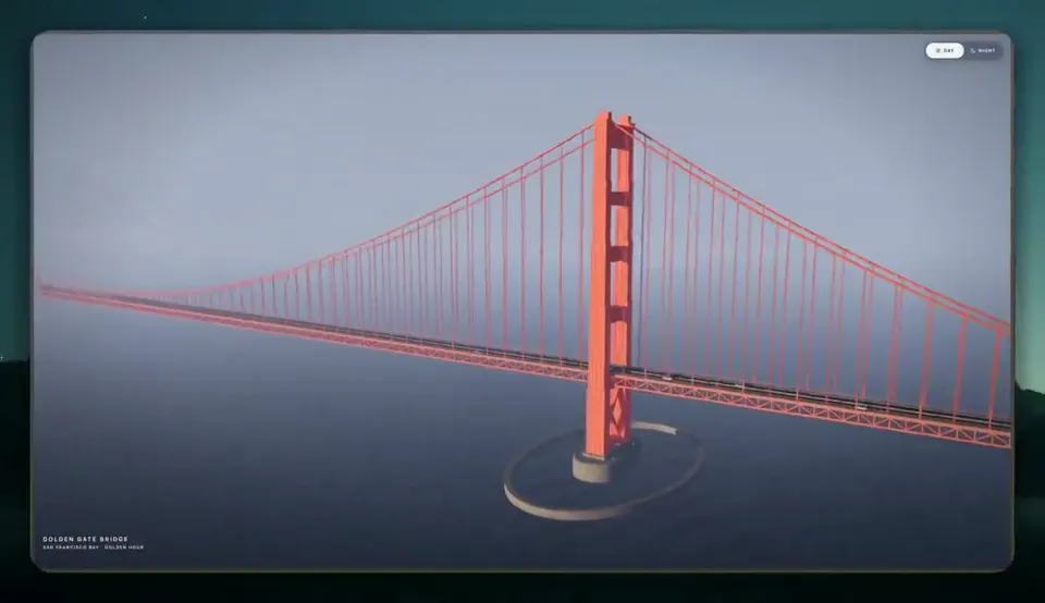金门大桥 3D 场景的原作画面